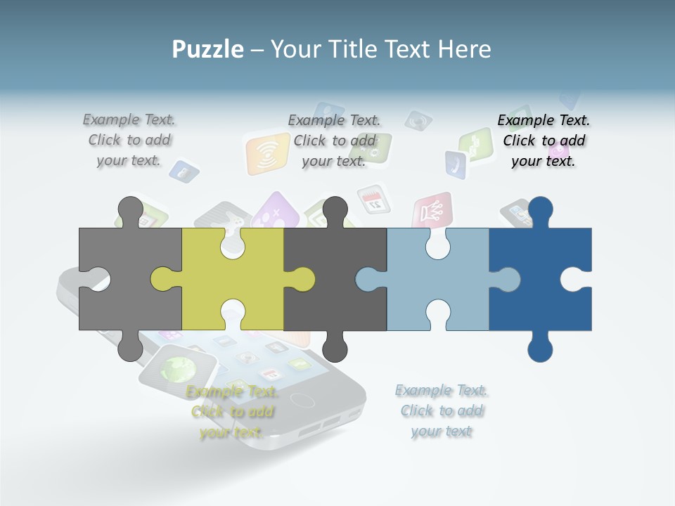 A Cell Phone With A Lot Of App Icons Coming Out Of It PowerPoint Template