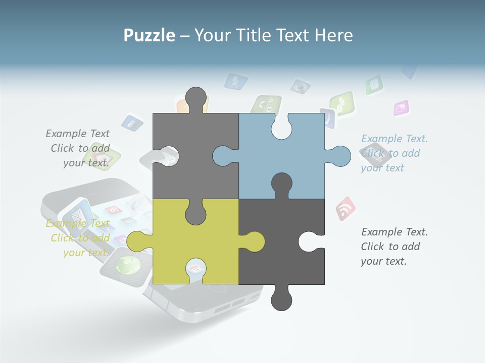 A Cell Phone With A Lot Of App Icons Coming Out Of It PowerPoint Template