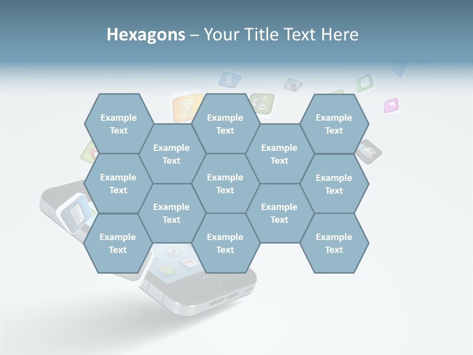 A Cell Phone With A Lot Of App Icons Coming Out Of It PowerPoint Template