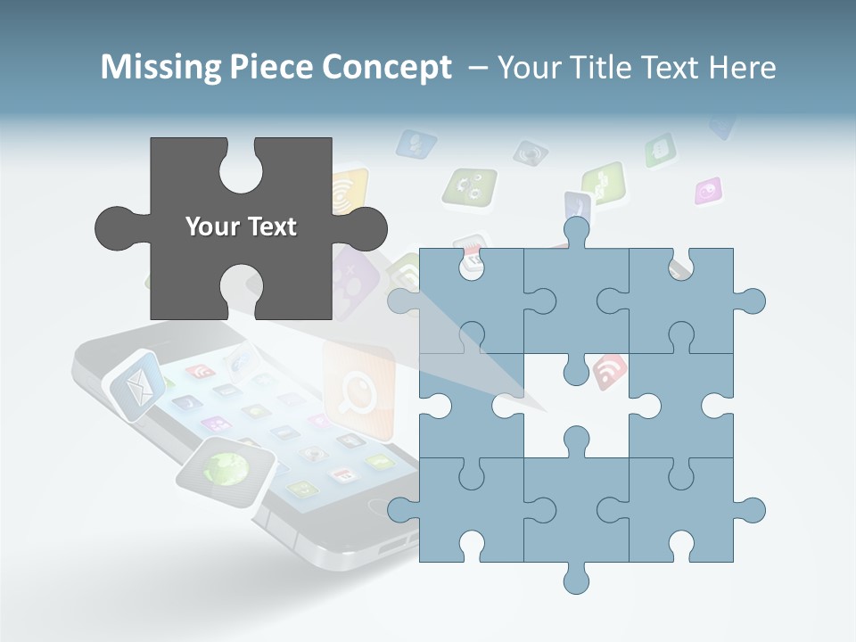 A Cell Phone With A Lot Of App Icons Coming Out Of It PowerPoint Template