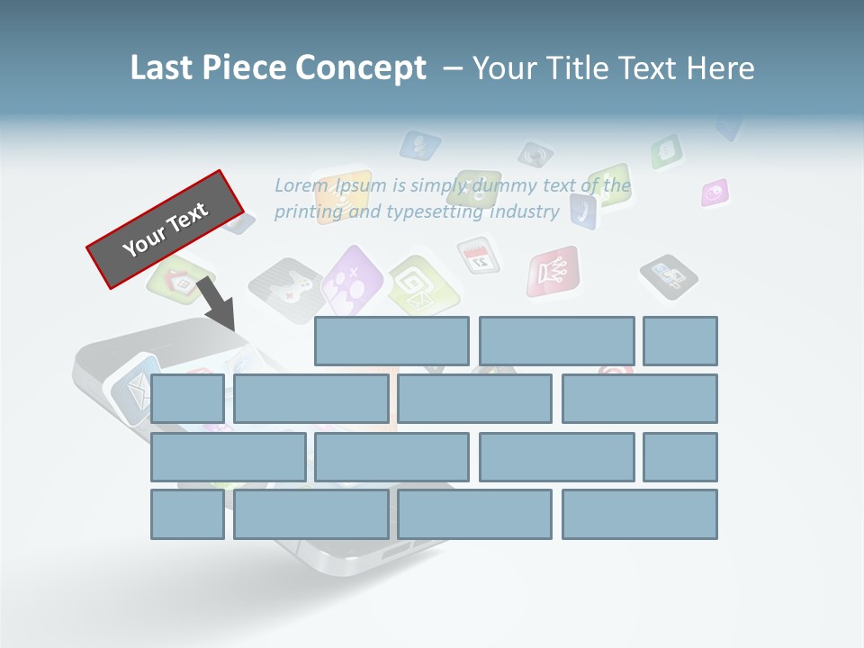 A Cell Phone With A Lot Of App Icons Coming Out Of It PowerPoint Template