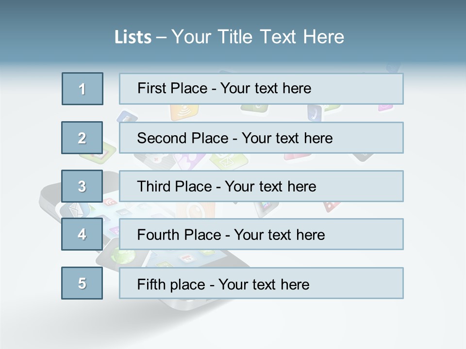 A Cell Phone With A Lot Of App Icons Coming Out Of It PowerPoint Template