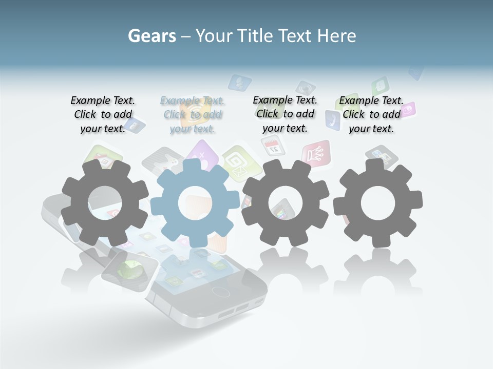 A Cell Phone With A Lot Of App Icons Coming Out Of It PowerPoint Template