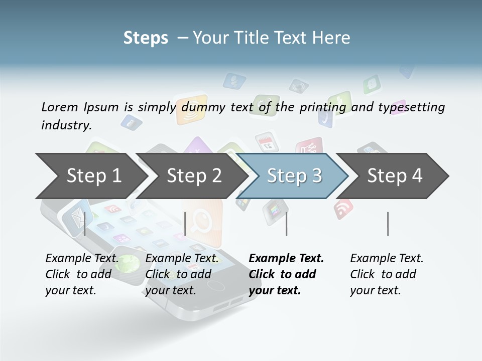 A Cell Phone With A Lot Of App Icons Coming Out Of It PowerPoint Template