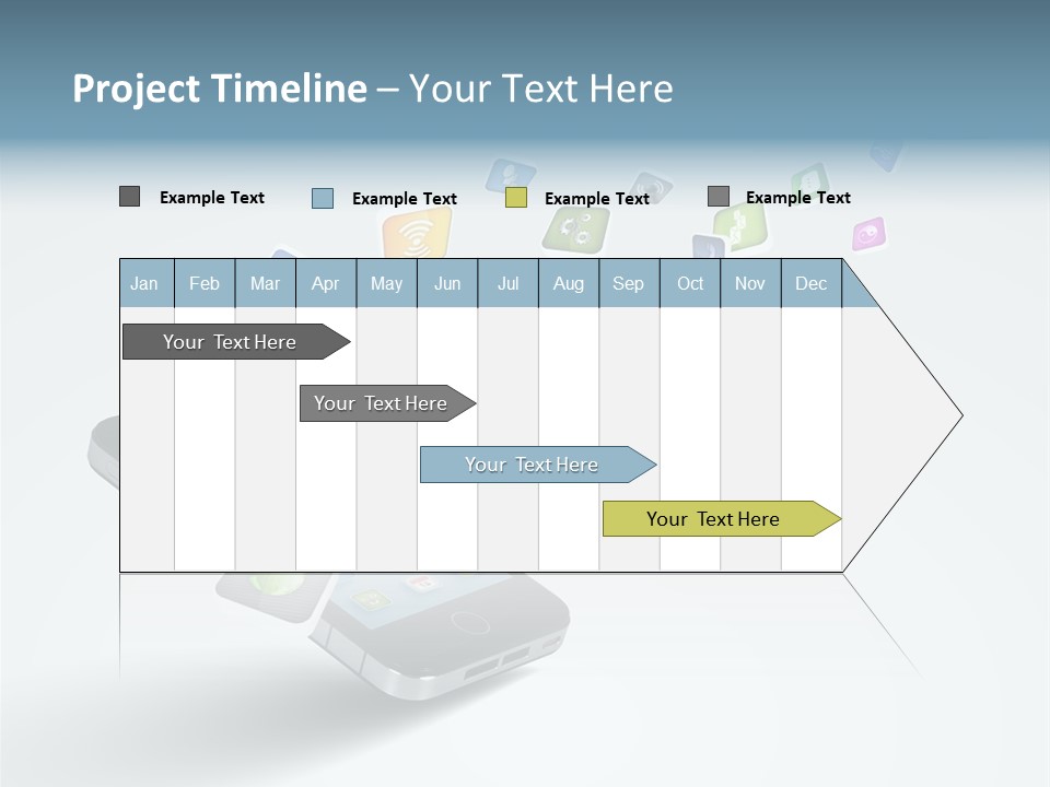 A Cell Phone With A Lot Of App Icons Coming Out Of It PowerPoint Template