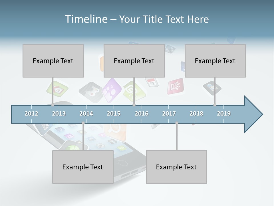A Cell Phone With A Lot Of App Icons Coming Out Of It PowerPoint Template