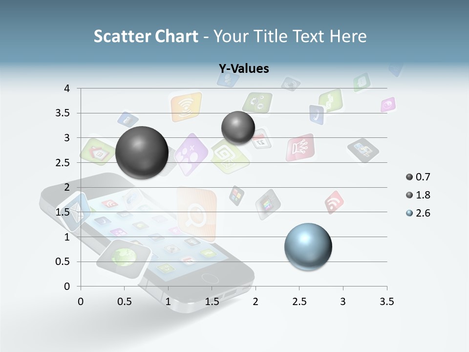 A Cell Phone With A Lot Of App Icons Coming Out Of It PowerPoint Template