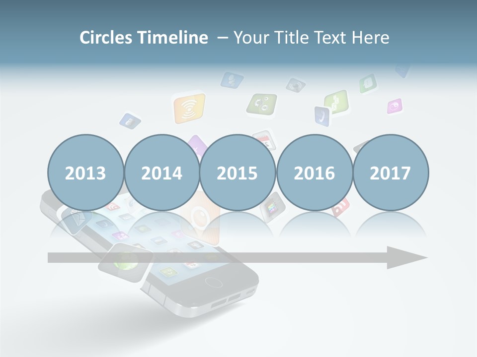A Cell Phone With A Lot Of App Icons Coming Out Of It PowerPoint Template