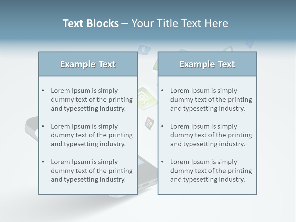 A Cell Phone With A Lot Of App Icons Coming Out Of It PowerPoint Template