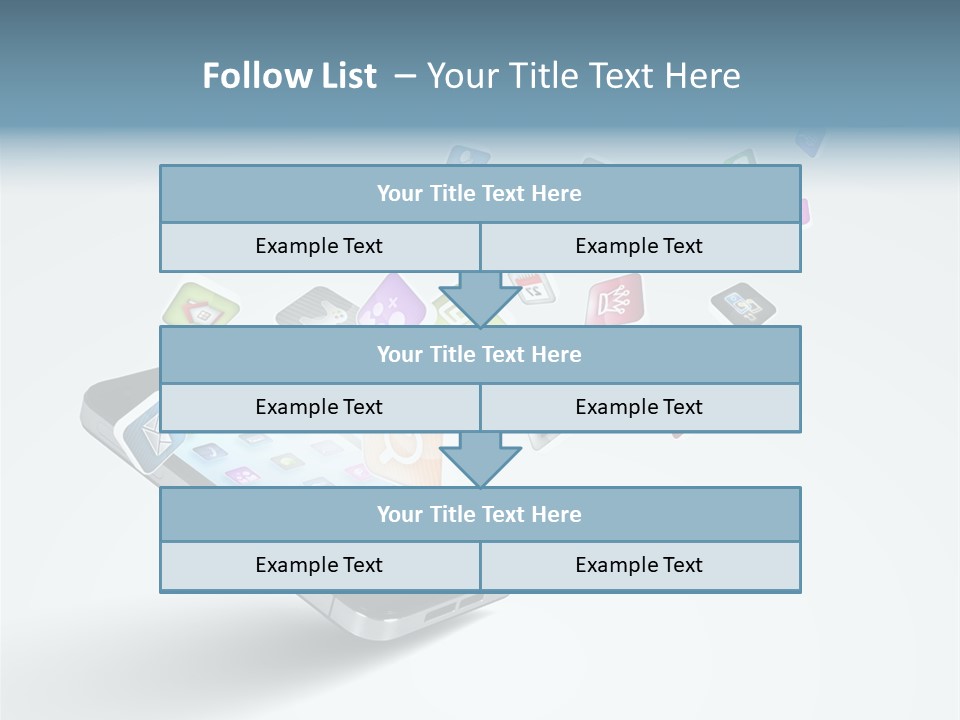 A Cell Phone With A Lot Of App Icons Coming Out Of It PowerPoint Template