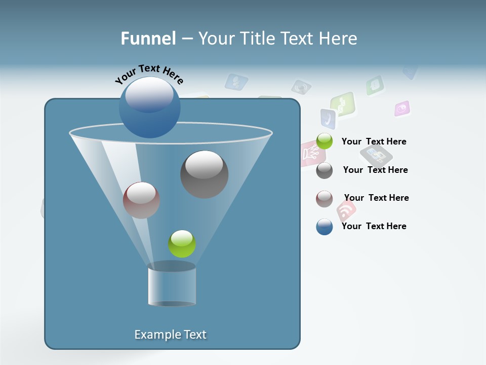 A Cell Phone With A Lot Of App Icons Coming Out Of It PowerPoint Template