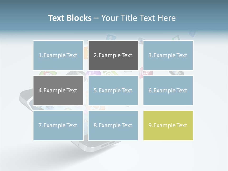 A Cell Phone With A Lot Of App Icons Coming Out Of It PowerPoint Template