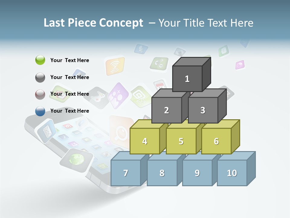 A Cell Phone With A Lot Of App Icons Coming Out Of It PowerPoint Template