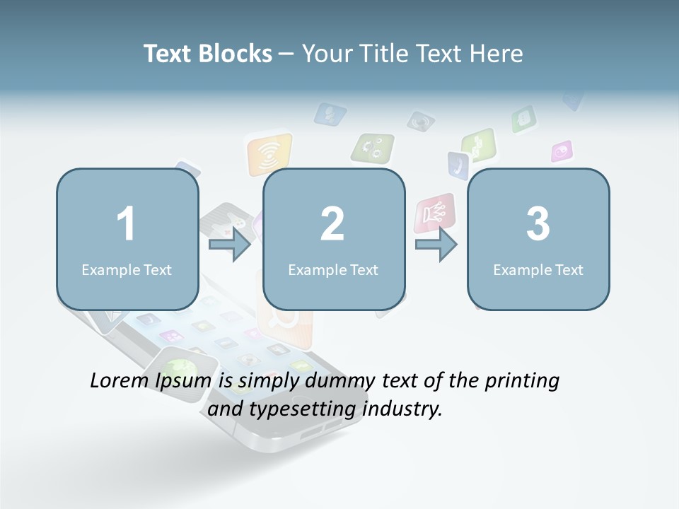 A Cell Phone With A Lot Of App Icons Coming Out Of It PowerPoint Template