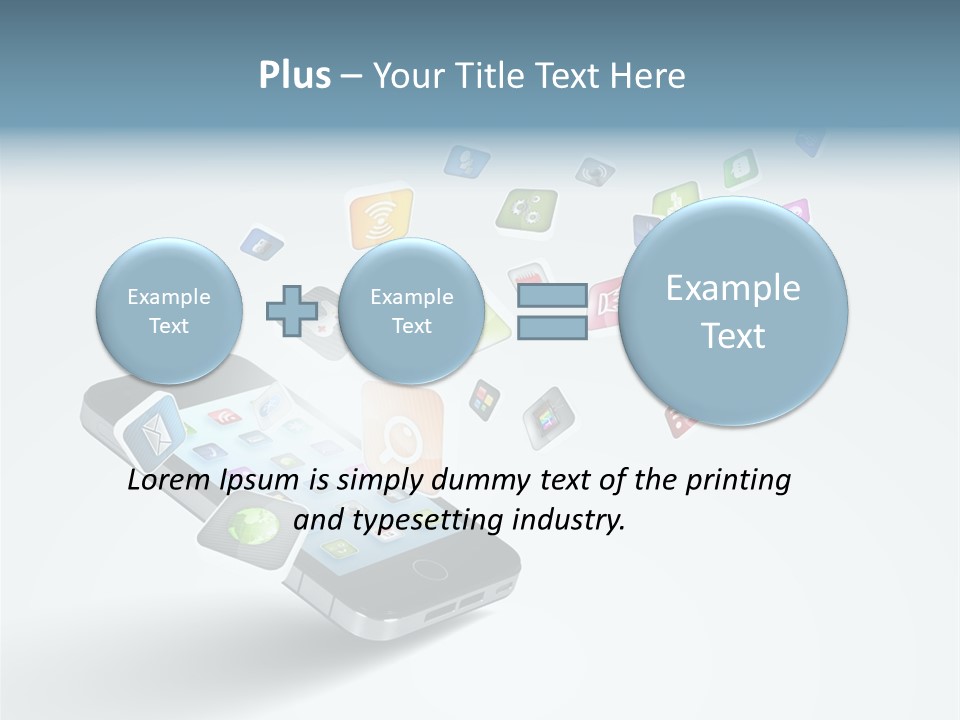 A Cell Phone With A Lot Of App Icons Coming Out Of It PowerPoint Template