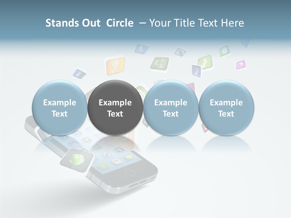 A Cell Phone With A Lot Of App Icons Coming Out Of It PowerPoint Template