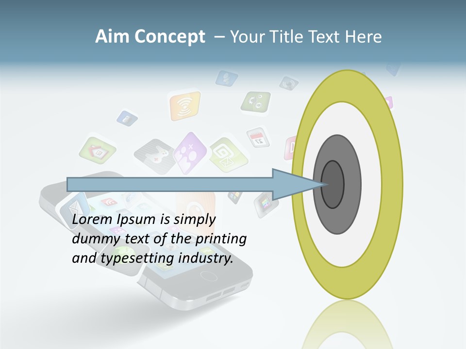 A Cell Phone With A Lot Of App Icons Coming Out Of It PowerPoint Template