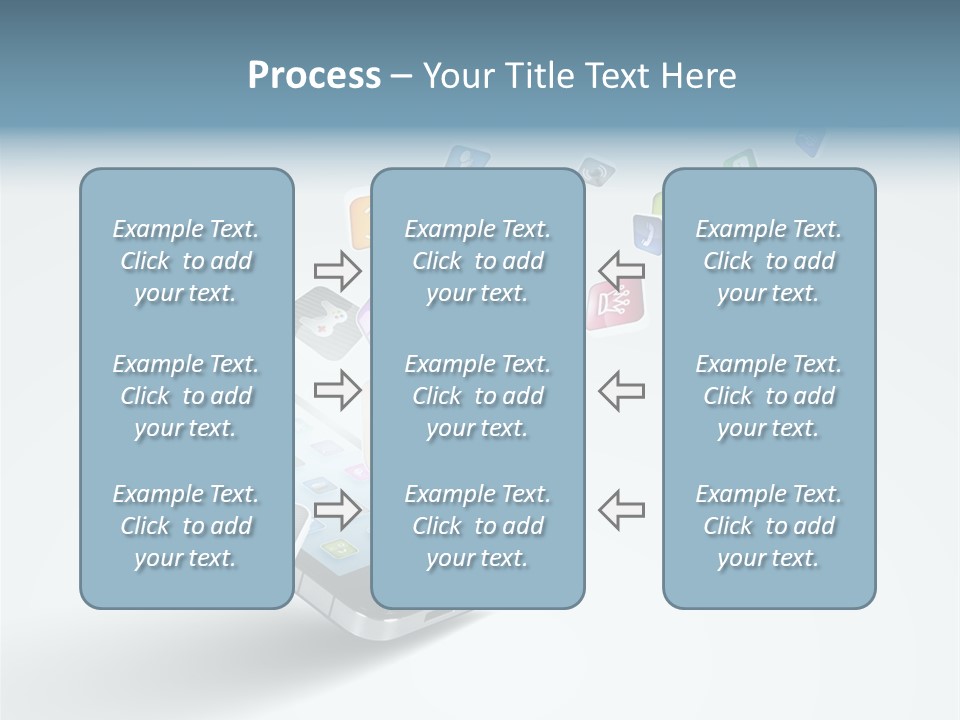 A Cell Phone With A Lot Of App Icons Coming Out Of It PowerPoint Template