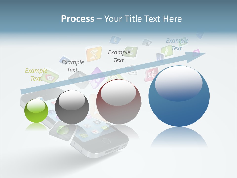 A Cell Phone With A Lot Of App Icons Coming Out Of It PowerPoint Template