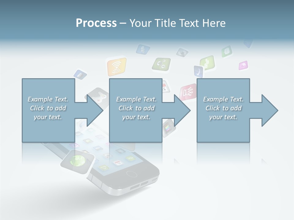 A Cell Phone With A Lot Of App Icons Coming Out Of It PowerPoint Template