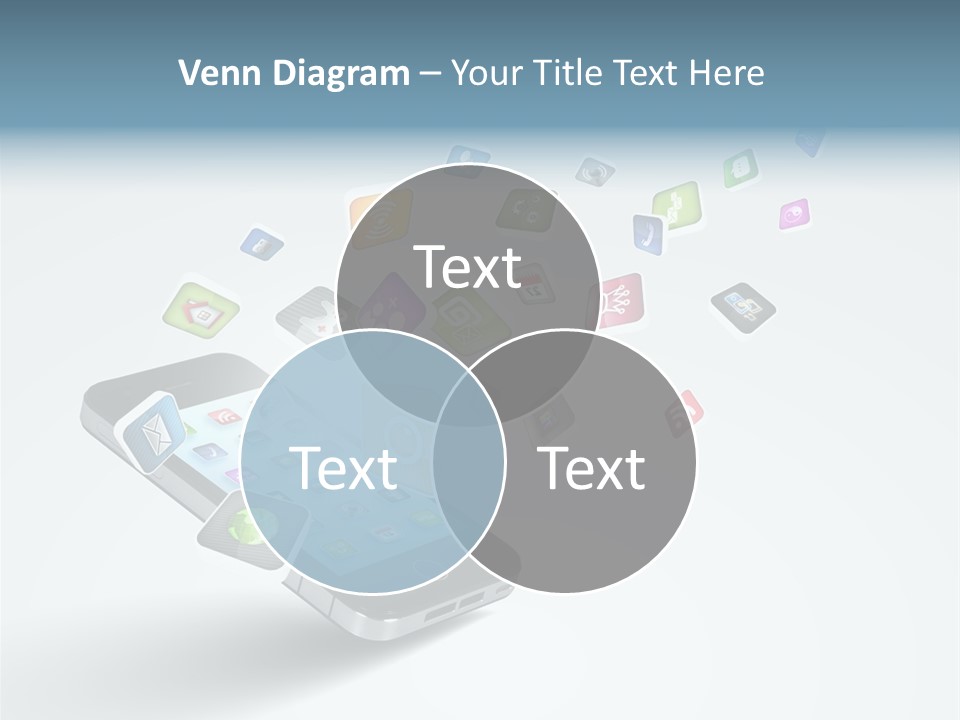 A Cell Phone With A Lot Of App Icons Coming Out Of It PowerPoint Template