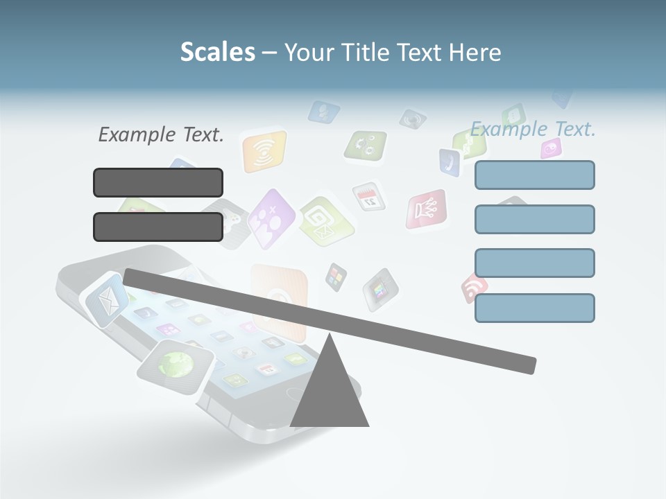 A Cell Phone With A Lot Of App Icons Coming Out Of It PowerPoint Template