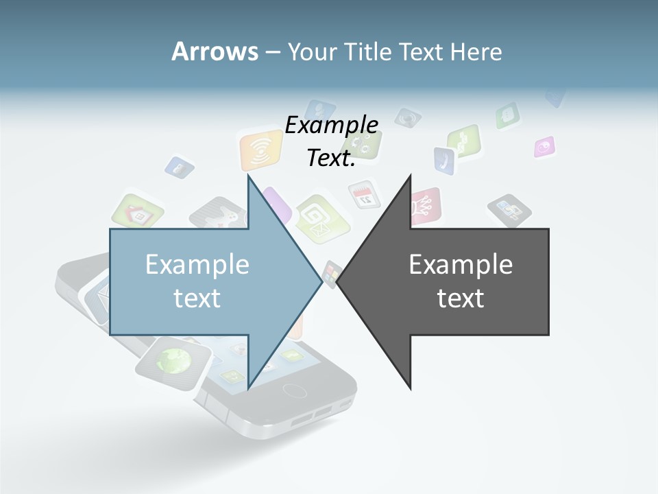 A Cell Phone With A Lot Of App Icons Coming Out Of It PowerPoint Template
