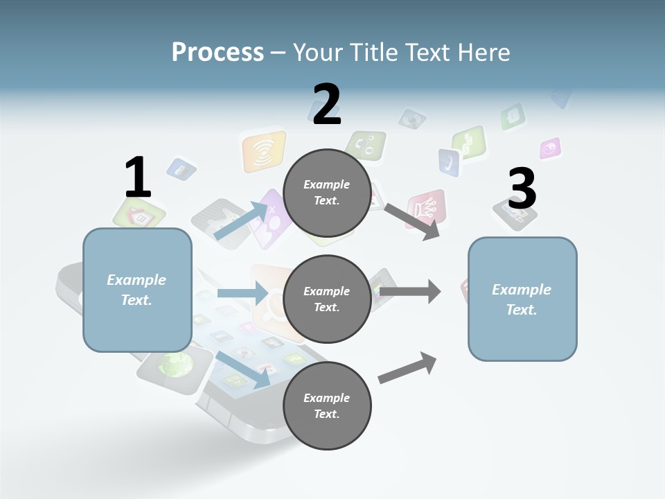 A Cell Phone With A Lot Of App Icons Coming Out Of It PowerPoint Template