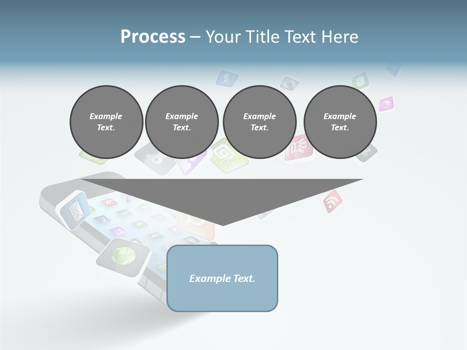 A Cell Phone With A Lot Of App Icons Coming Out Of It PowerPoint Template