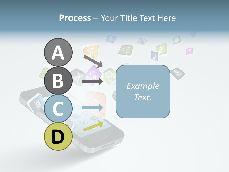 A Cell Phone With A Lot Of App Icons Coming Out Of It PowerPoint Template