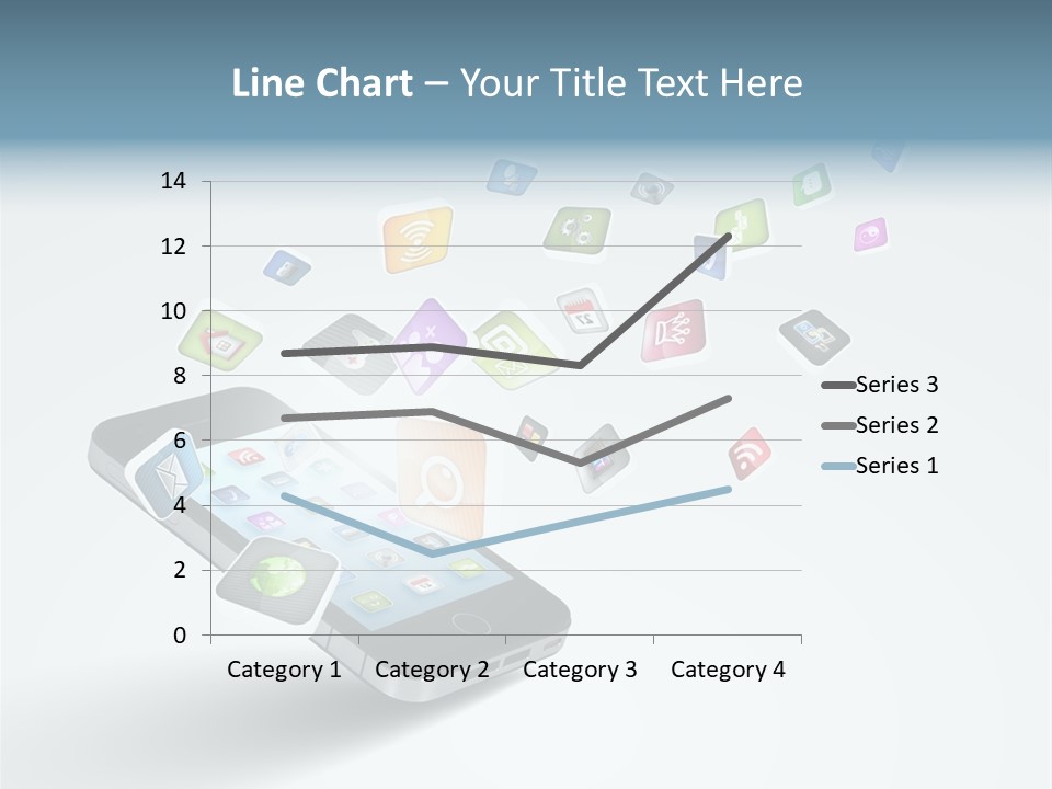 A Cell Phone With A Lot Of App Icons Coming Out Of It PowerPoint Template
