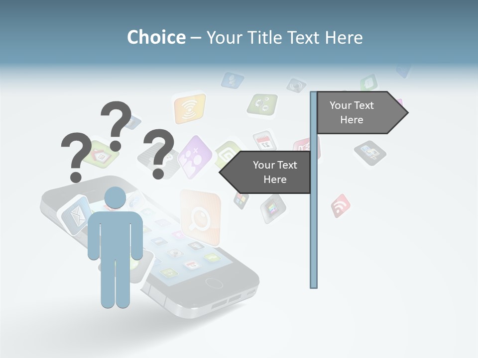 A Cell Phone With A Lot Of App Icons Coming Out Of It PowerPoint Template