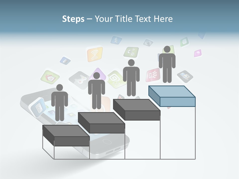 A Cell Phone With A Lot Of App Icons Coming Out Of It PowerPoint Template