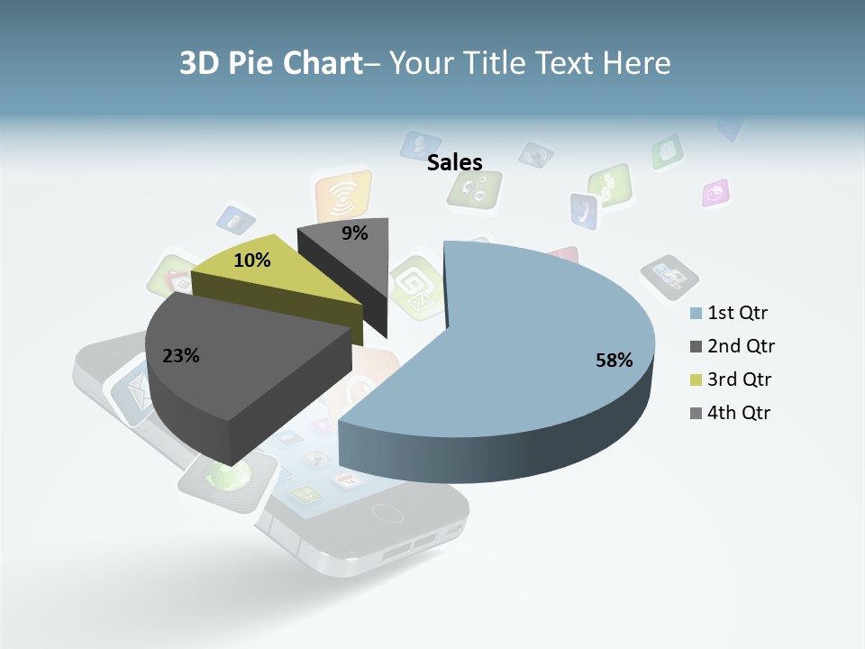 A Cell Phone With A Lot Of App Icons Coming Out Of It PowerPoint Template