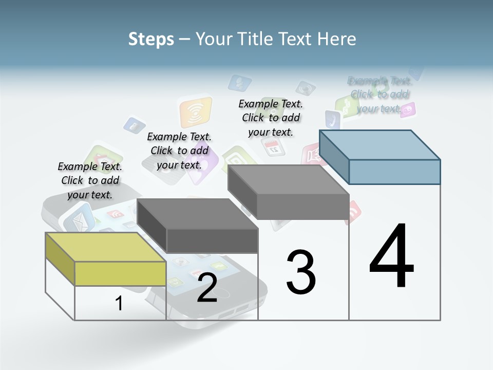 A Cell Phone With A Lot Of App Icons Coming Out Of It PowerPoint Template