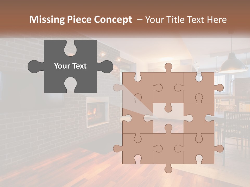 A Living Room With A Fireplace And A Flat Screen Tv PowerPoint Template