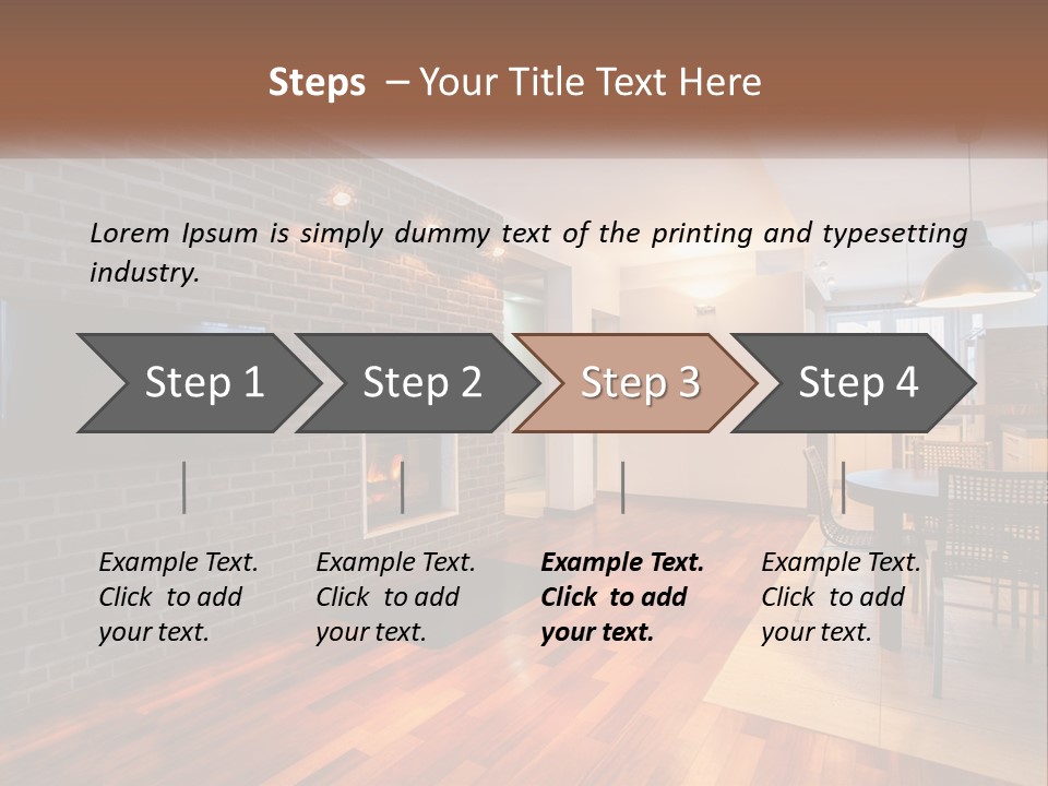 A Living Room With A Fireplace And A Flat Screen Tv PowerPoint Template