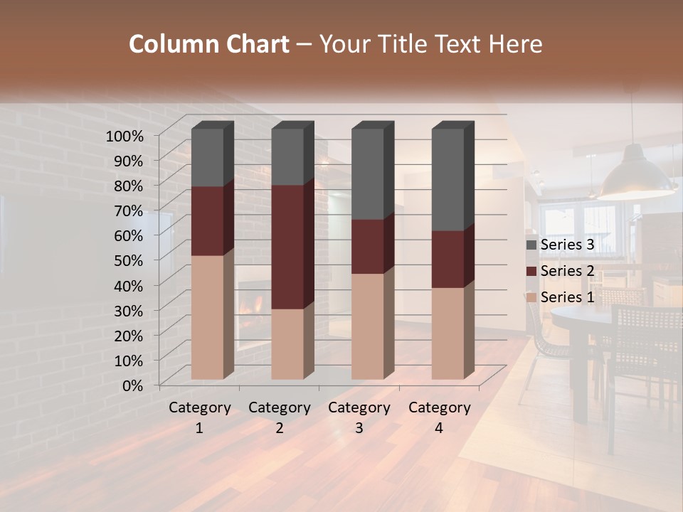 A Living Room With A Fireplace And A Flat Screen Tv PowerPoint Template