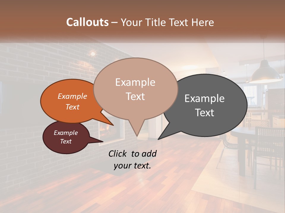 A Living Room With A Fireplace And A Flat Screen Tv PowerPoint Template