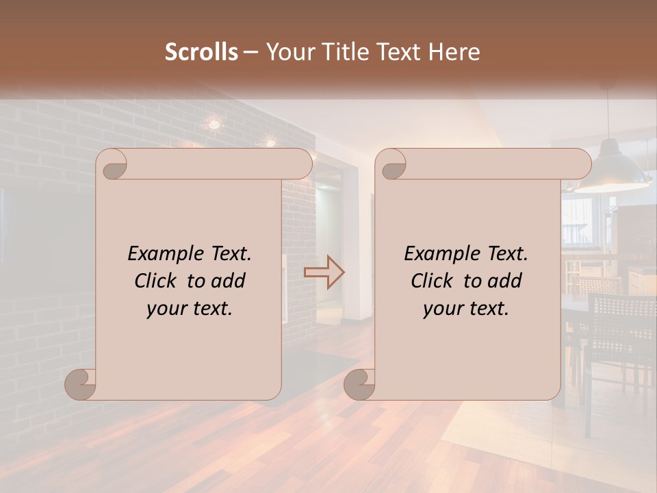A Living Room With A Fireplace And A Flat Screen Tv PowerPoint Template