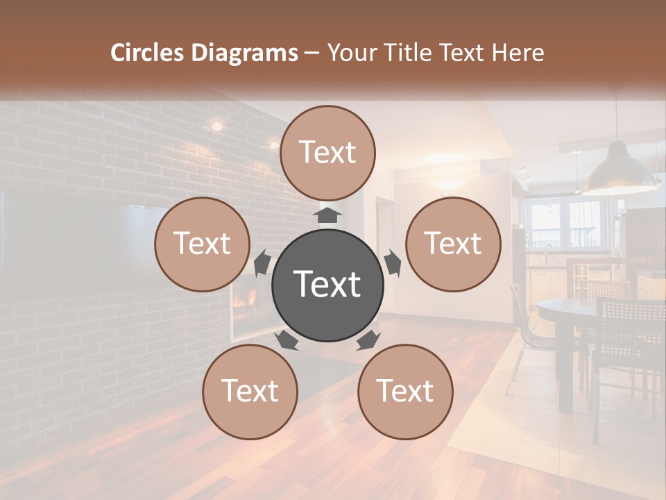 A Living Room With A Fireplace And A Flat Screen Tv PowerPoint Template