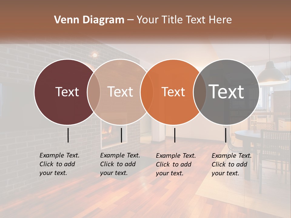 A Living Room With A Fireplace And A Flat Screen Tv PowerPoint Template