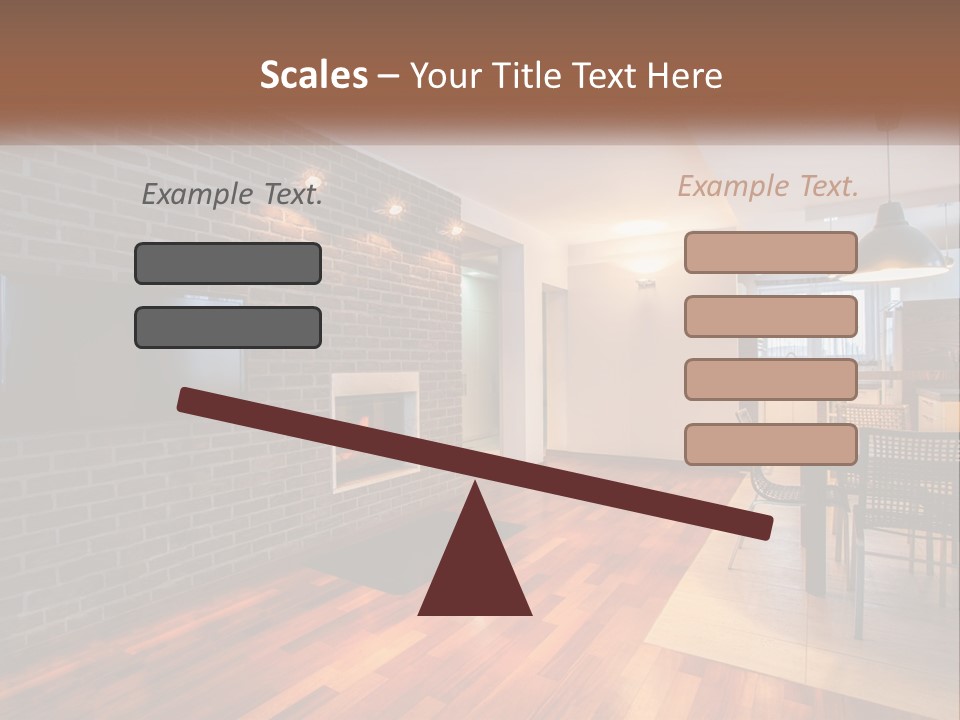 A Living Room With A Fireplace And A Flat Screen Tv PowerPoint Template
