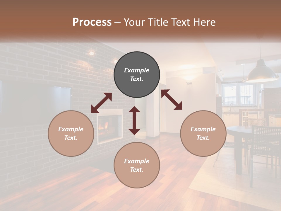 A Living Room With A Fireplace And A Flat Screen Tv PowerPoint Template