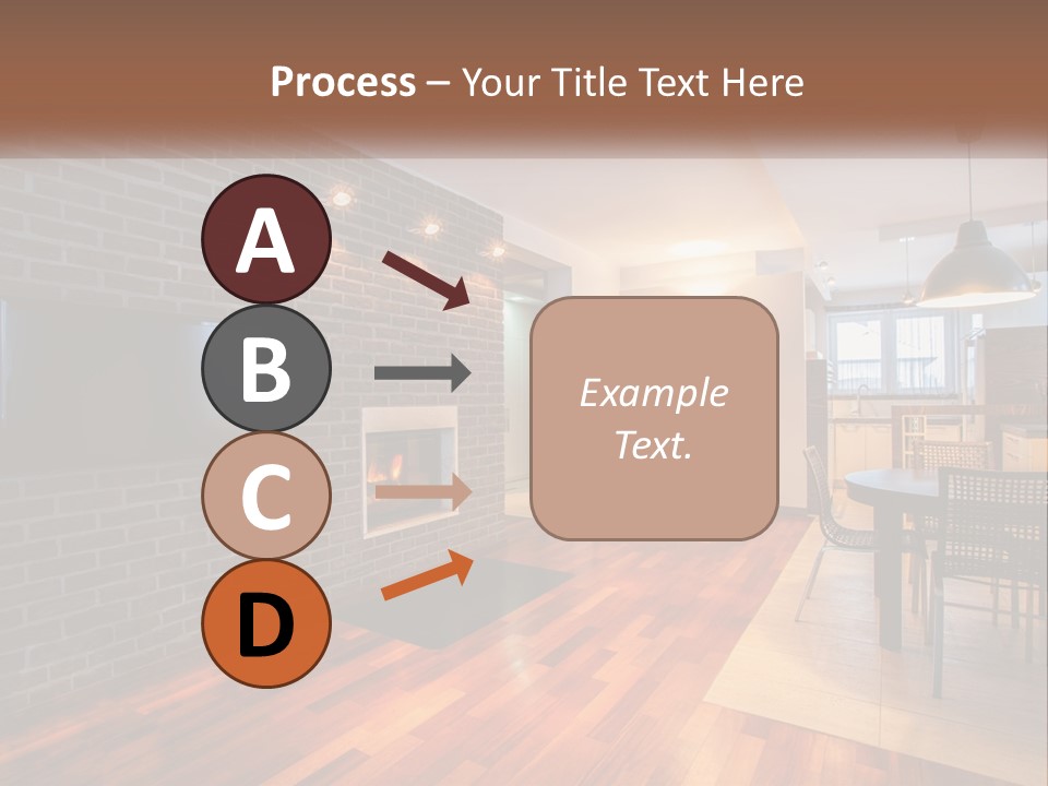 A Living Room With A Fireplace And A Flat Screen Tv PowerPoint Template