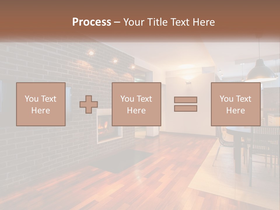 A Living Room With A Fireplace And A Flat Screen Tv PowerPoint Template