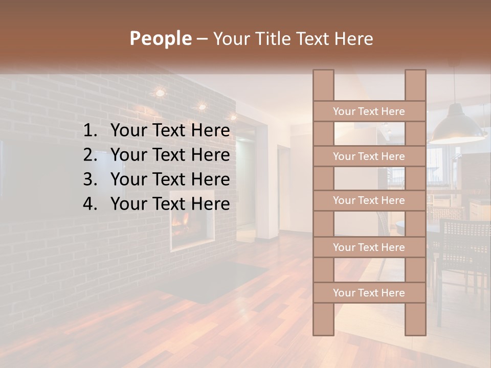 A Living Room With A Fireplace And A Flat Screen Tv PowerPoint Template