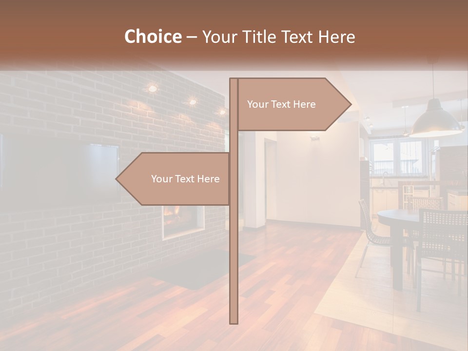 A Living Room With A Fireplace And A Flat Screen Tv PowerPoint Template