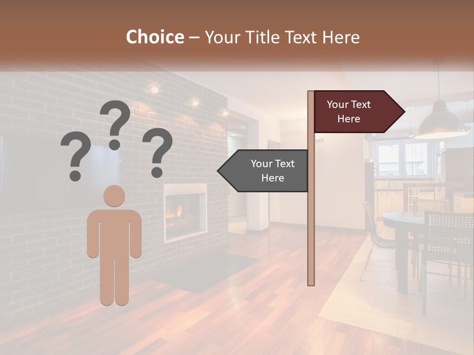 A Living Room With A Fireplace And A Flat Screen Tv PowerPoint Template
