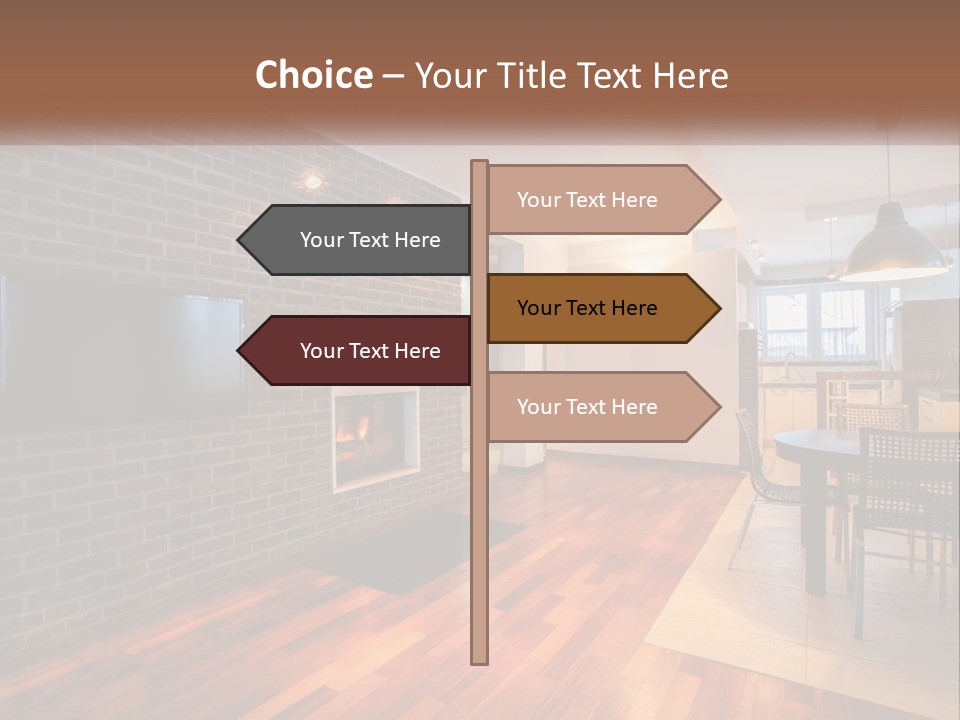 A Living Room With A Fireplace And A Flat Screen Tv PowerPoint Template